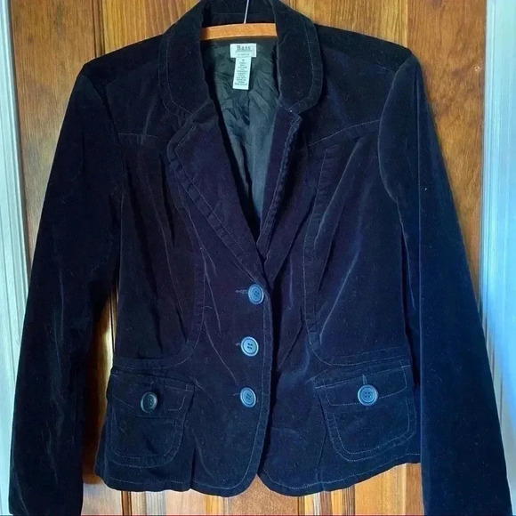 G.H. Bass &Co. Stretch Black Velvet  Blazer Size S - Picture 1 of 11